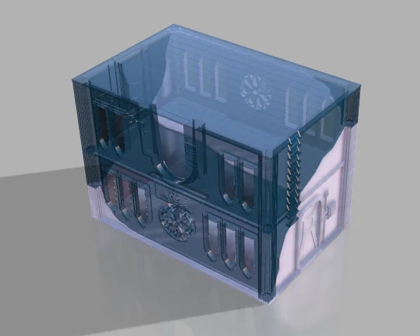 Terrain nhà đổ nát kiêm hộp vận chuyển mô hình cho wargame - Image 3