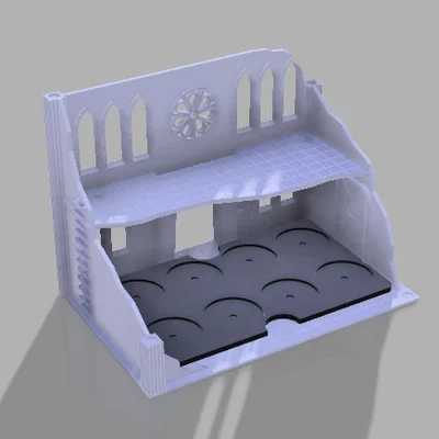 Terrain nhà đổ nát kiêm hộp vận chuyển mô hình cho wargame