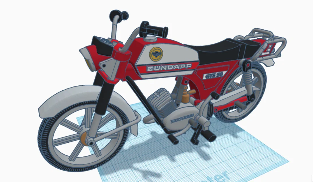 Mô hình in 3D xe máy cổ điển Zundapp KS 50 năm 1981 - Image 2