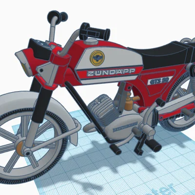 Mô hình in 3D xe máy cổ điển Zundapp KS 50 năm 1981