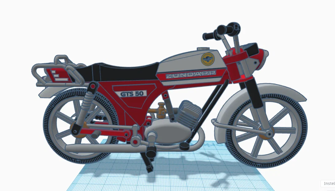 Mô hình in 3D xe máy cổ điển Zundapp KS 50 năm 1981 - Image 10