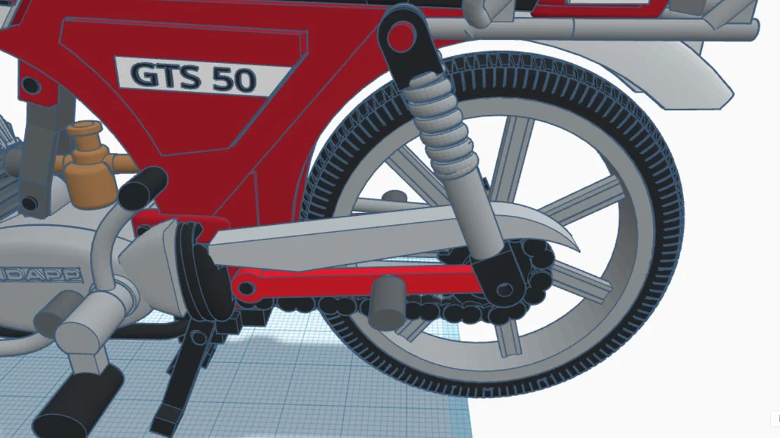 Mô hình in 3D xe máy cổ điển Zundapp KS 50 năm 1981 - Image 12
