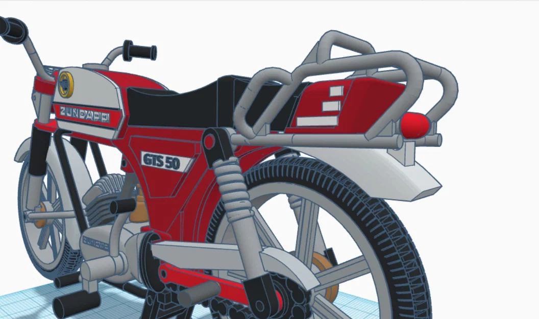 Mô hình in 3D xe máy cổ điển Zundapp KS 50 năm 1981 - Image 15