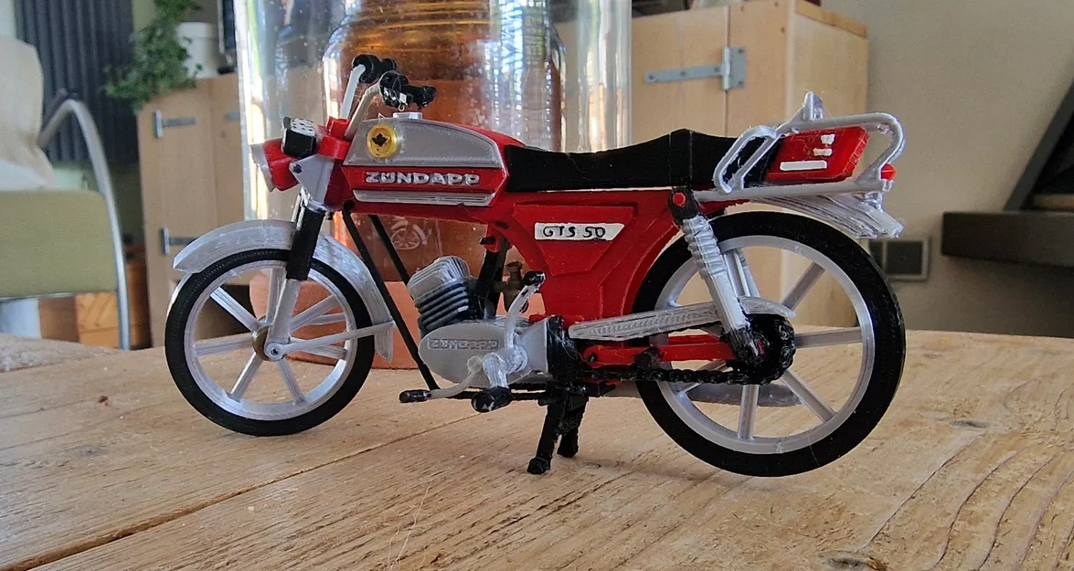 Mô hình in 3D xe máy cổ điển Zundapp KS 50 năm 1981 - Image 16