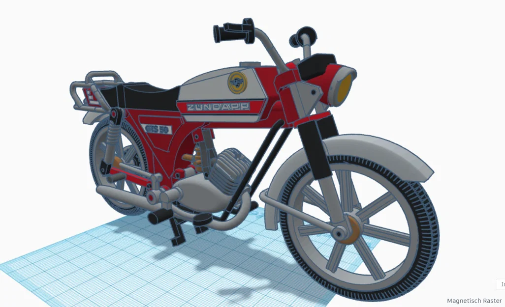 Mô hình in 3D xe máy cổ điển Zundapp KS 50 năm 1981 - Image 18