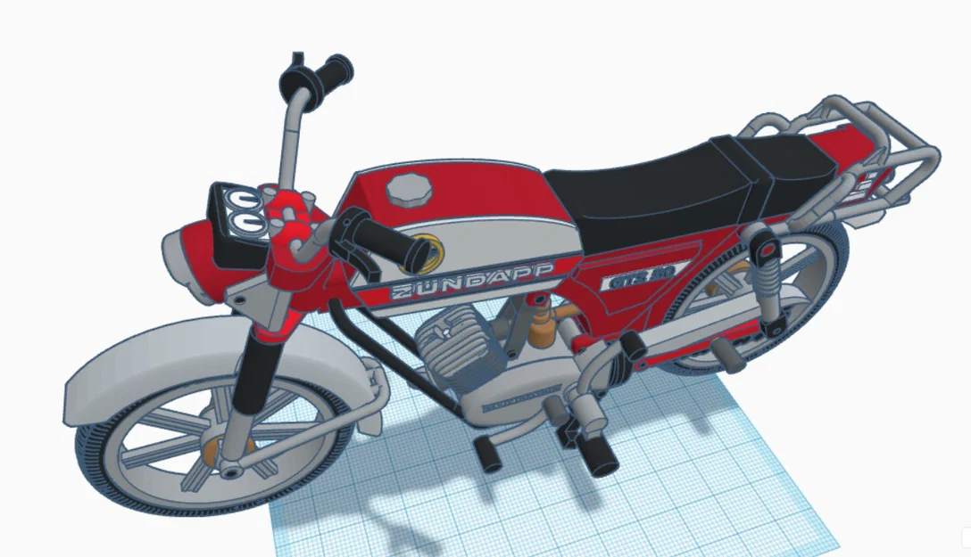 Mô hình in 3D xe máy cổ điển Zundapp KS 50 năm 1981 - Image 23