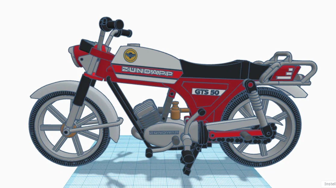 Mô hình in 3D xe máy cổ điển Zundapp KS 50 năm 1981 - Image 30