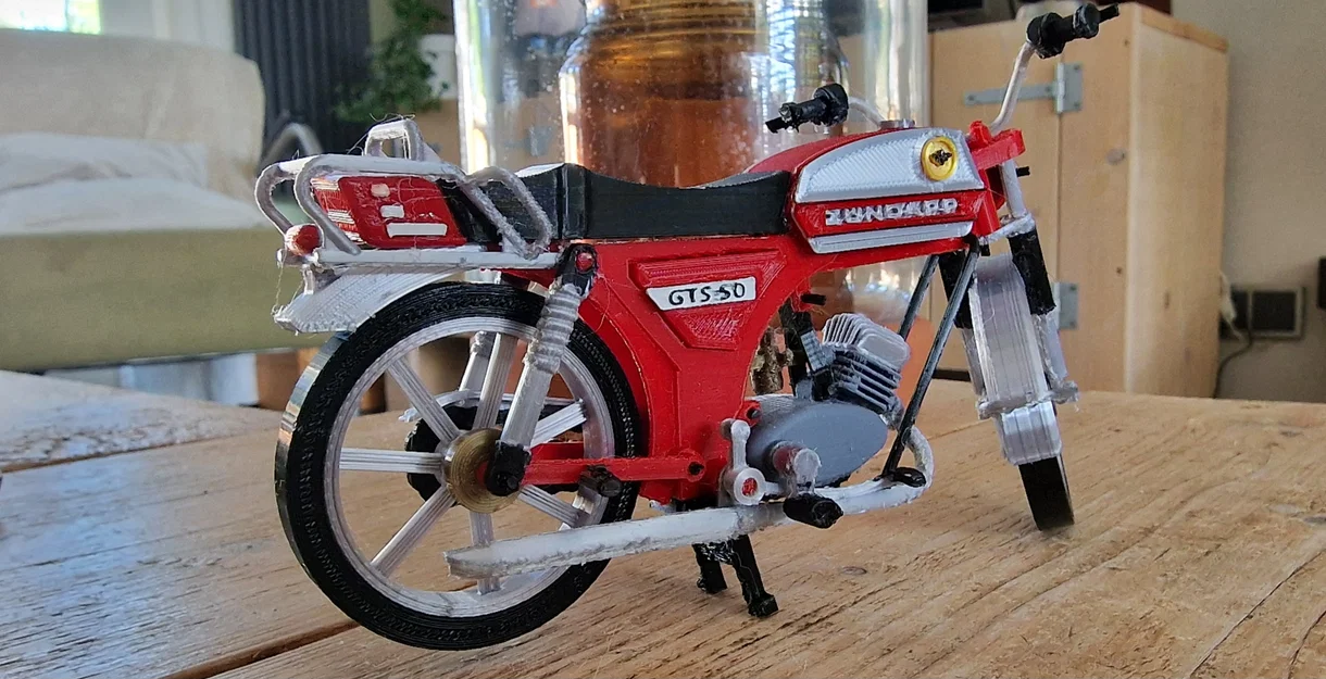 Mô hình in 3D xe máy cổ điển Zundapp KS 50 năm 1981 - Image 35