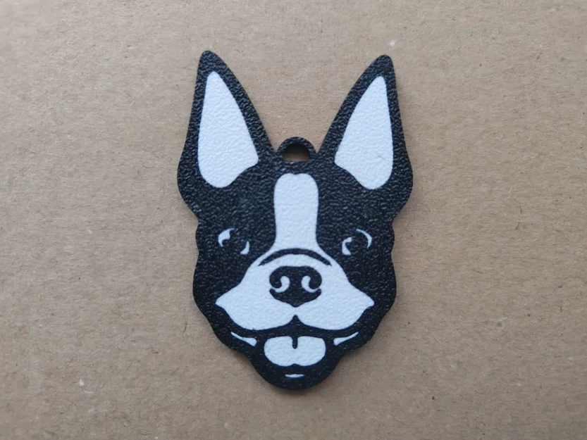 Móc khóa hình cún Boston Terrier - Mẫu in 3D đơn giản, đẹp mắt - Image 1