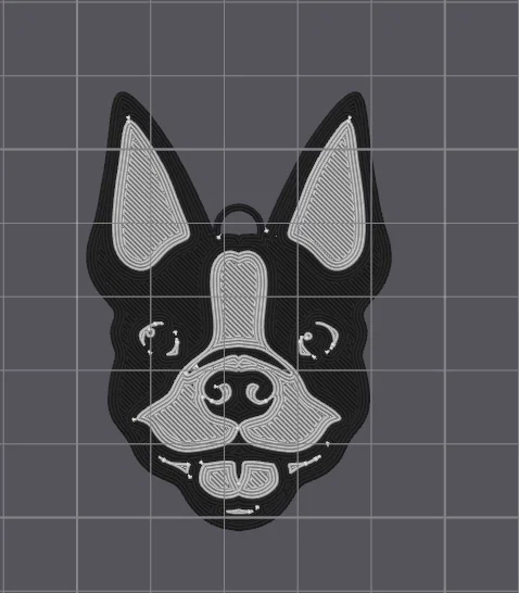 Móc khóa hình cún Boston Terrier - Mẫu in 3D đơn giản, đẹp mắt - Image 2