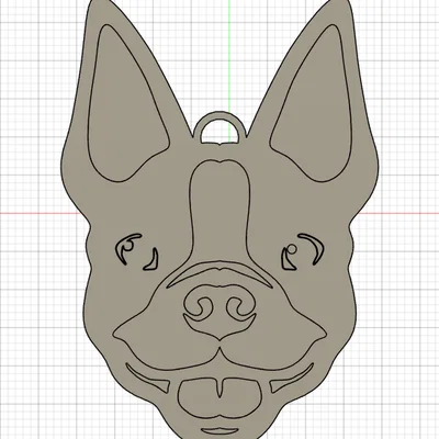 Móc khóa hình cún Boston Terrier - Mẫu in 3D đơn giản, đẹp mắt