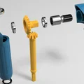 Đầu khoan góc 90° cho driver 1/4"; dùng đầu kẹp kim loại $4 - Thumbnail 2