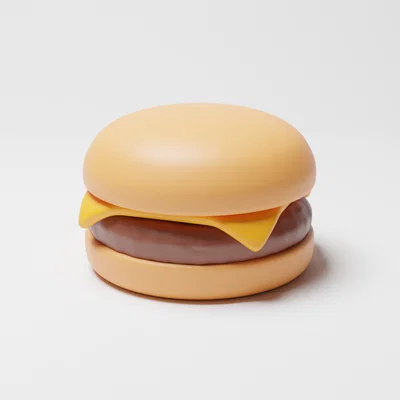 Mô hình Burger lắp ráp dễ thương - File in 3D làm móc khóa cực chất