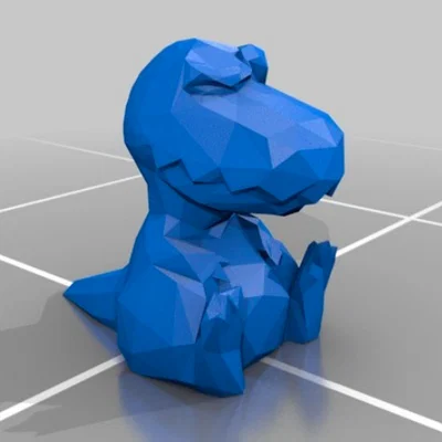 Mô hình 3D T-Rex Low Poly với biểu cảm cực hài hước và độc đáo