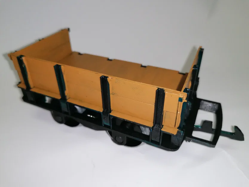 Mô hình toa xe lửa (Low side wagon) in 3D cho đường sắt sân vườn - Image 1