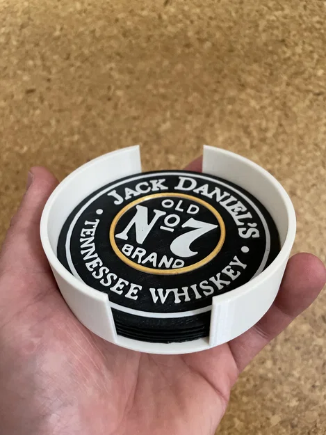 Bộ đế lót ly Jack Daniels kèm khay đựng phong cách (In 3D) - Image 2