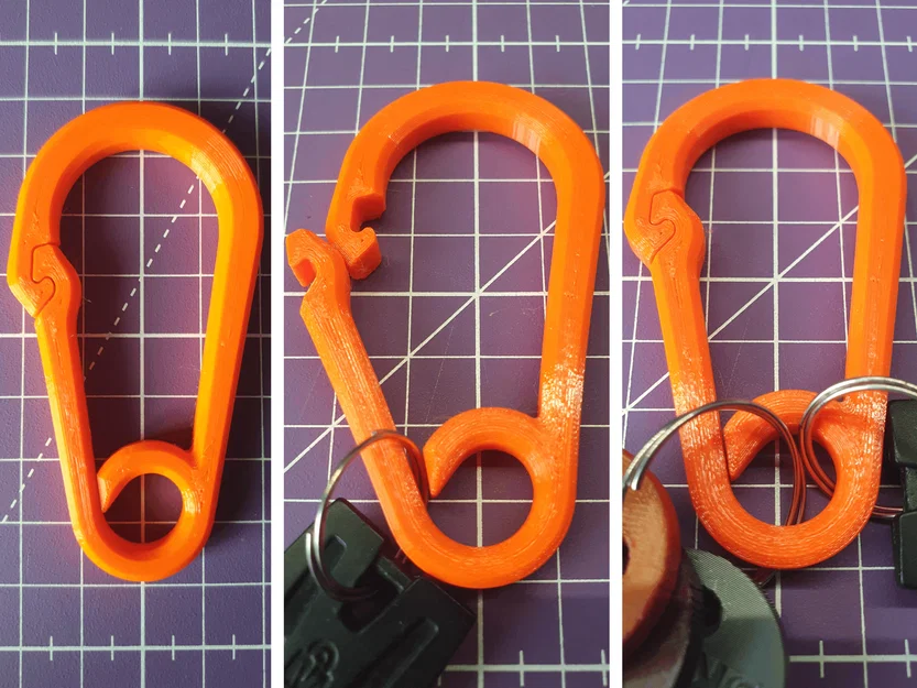 V2 Carabiner có vách ngăn + móc khóa (cứng hơn) - Image 1