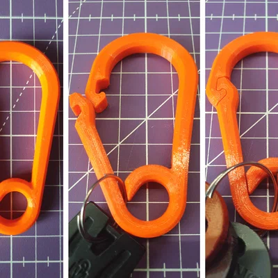 V2 Carabiner có vách ngăn + móc khóa (cứng hơn)