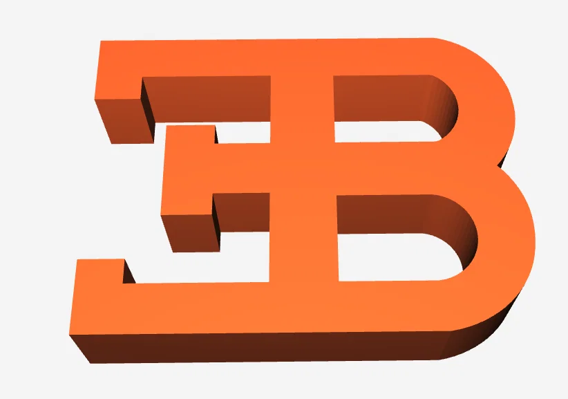 Mô hình logo Bugatti "B" in 3D cực chất cho người yêu xe - Image 1