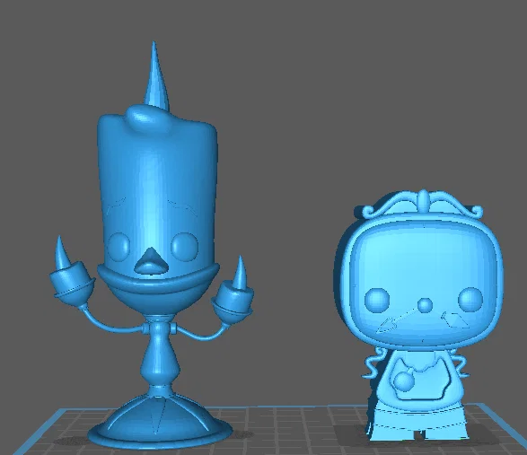 Mô hình 3D Lumière và Cogsworth phong cách Funko đáng yêu - Image 1