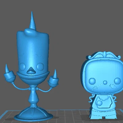 Mô hình 3D Lumière và Cogsworth phong cách Funko đáng yêu