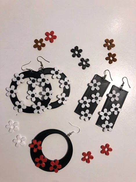 Bông tai hoa tách rời – Earring flower split part (pendientes flores) - Image 2