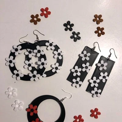 Bông tai hoa tách rời – Earring flower split part (pendientes flores)