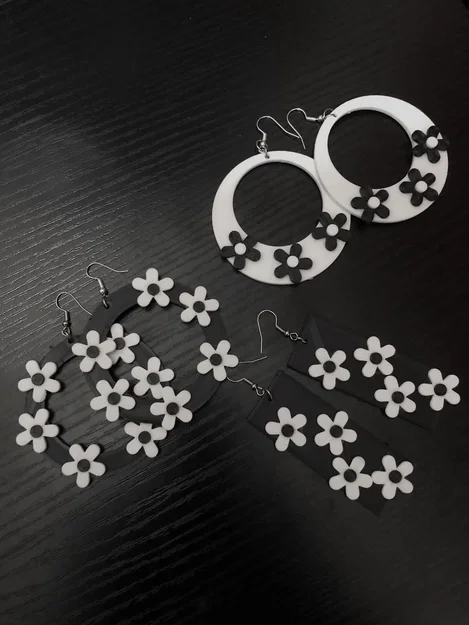 Bông tai hoa tách rời – Earring flower split part (pendientes flores) - Image 4