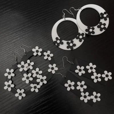 Bông tai hoa tách rời – Earring flower split part (pendientes flores)