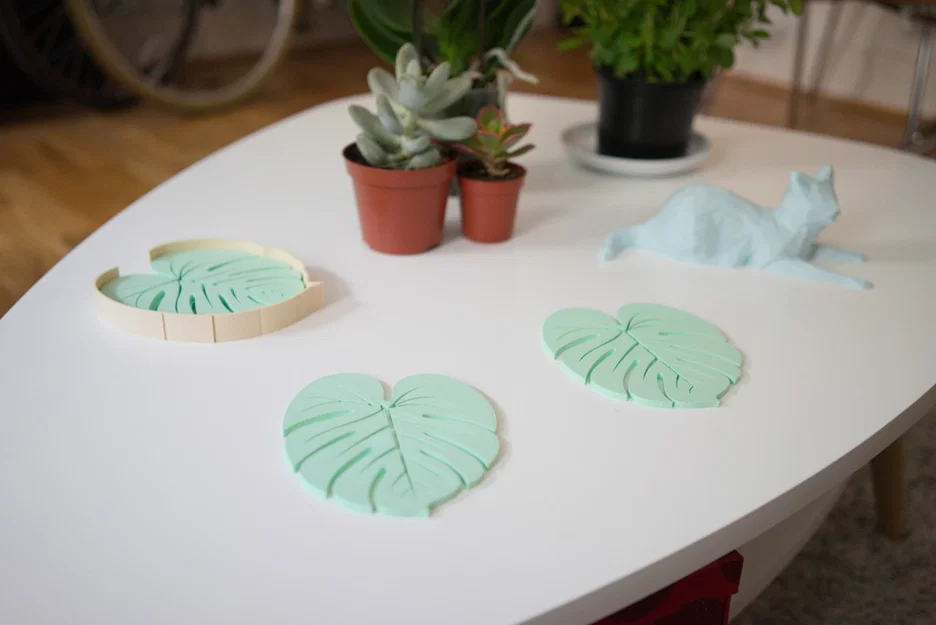 Bộ Đế Lót Ly Hình Lá (Leaf Coasters) - Phụ Kiện Decor 3D Độc Đáo - Image 1