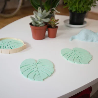 Bộ Đế Lót Ly Hình Lá (Leaf Coasters) - Phụ Kiện Decor 3D Độc Đáo
