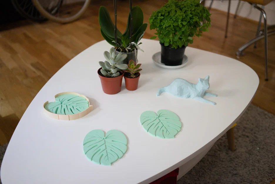 Bộ Đế Lót Ly Hình Lá (Leaf Coasters) - Phụ Kiện Decor 3D Độc Đáo - Image 2