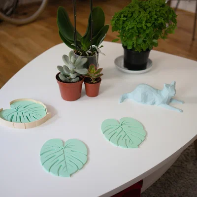 Bộ Đế Lót Ly Hình Lá (Leaf Coasters) - Phụ Kiện Decor 3D Độc Đáo