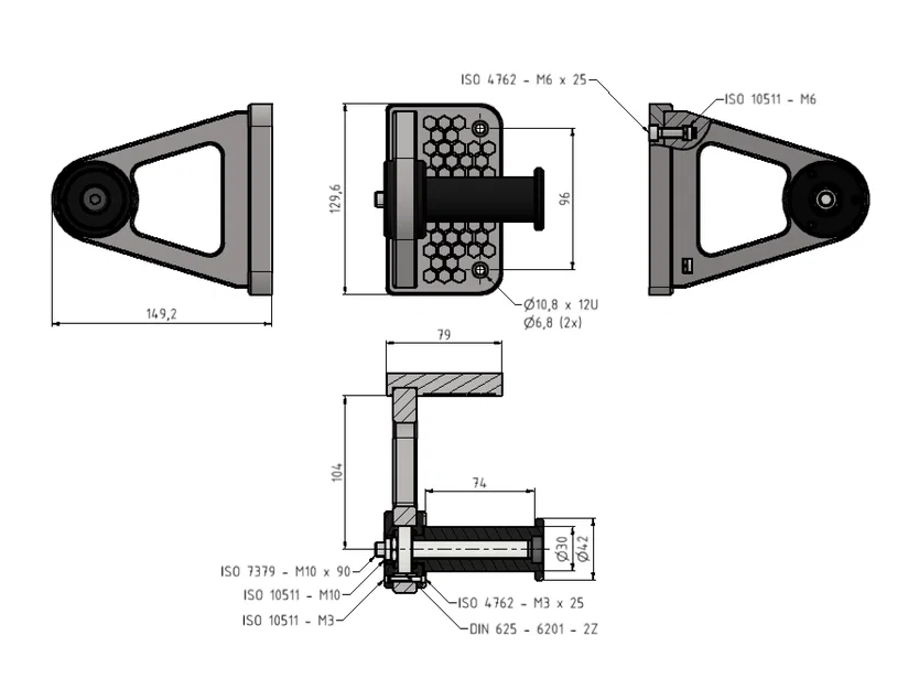 Giá đỡ spool có bearing cho IKEA BESTA PAX - Image 3