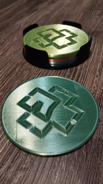 Bộ đế lót ly RAMMSTEIN kèm hộp đựng - Phụ kiện 3D cho fan Rock - Image 1