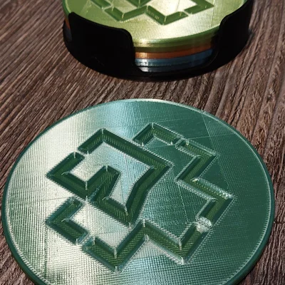 Bộ đế lót ly RAMMSTEIN kèm hộp đựng - Phụ kiện 3D cho fan Rock