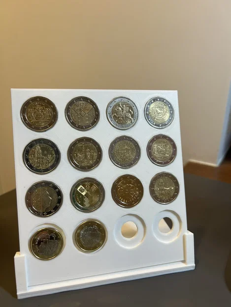 Khay trưng bày tiền xu 2 Euro 3D - Lưu trữ 16 đồng xu tiện lợi - Image 1