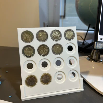 Khay trưng bày tiền xu 2 Euro 3D - Lưu trữ 16 đồng xu tiện lợi
