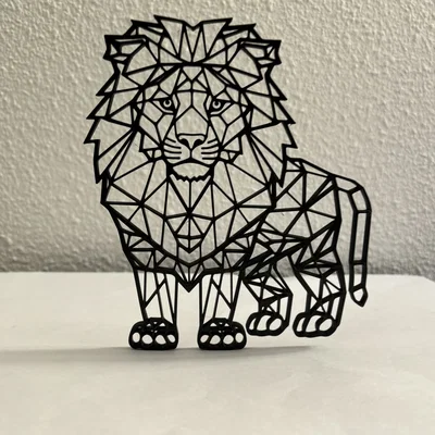 Mô hình trang trí Sư tử hình học Geometric Lion nghệ thuật