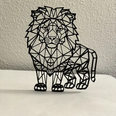 Mô hình trang trí Sư tử hình học Geometric Lion nghệ thuật