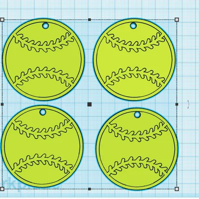Mẫu in 3D móc khóa hình quả bóng mềm (Softball) đầy ý nghĩa