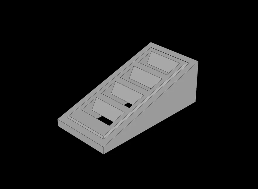 Mẫu gạch dốc 2x1 kiểu lưới tương thích Lego - Tải file in 3D - Image 1