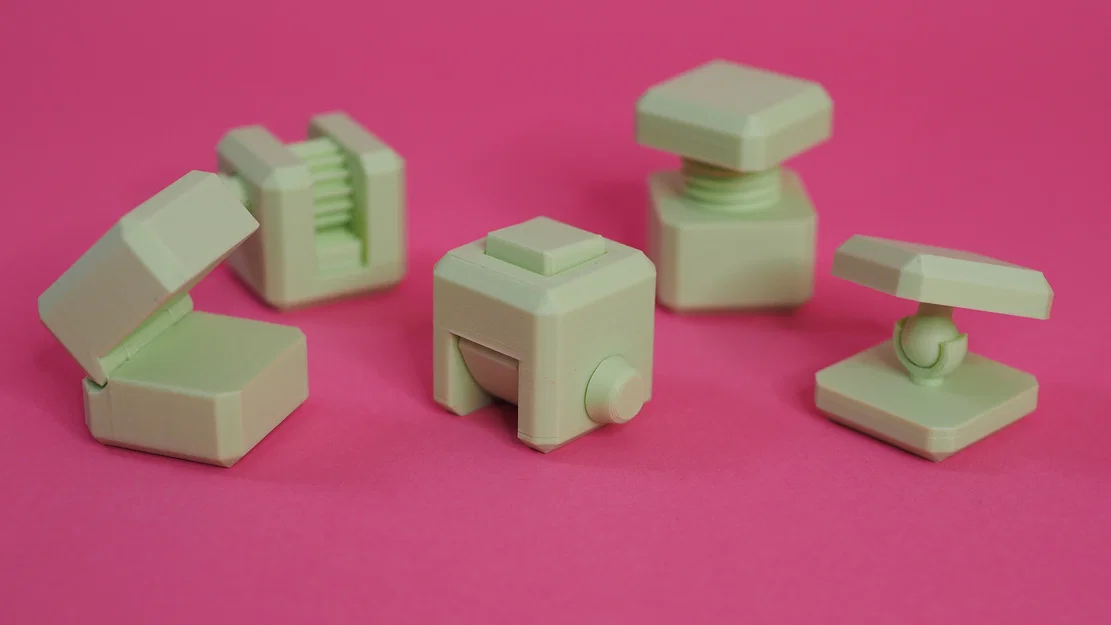 Cụm Cube Cơ Cấu In 3D (3D Printed Mechanism Cubes) - Image 1