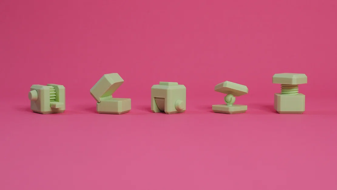 Cụm Cube Cơ Cấu In 3D (3D Printed Mechanism Cubes) - Image 2