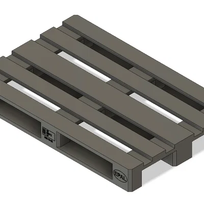 Mô hình Pallet gỗ tiêu chuẩn EPAL - File STL in 3D chi tiết