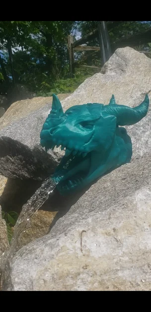 Đầu Rồng Phun Nước Trang Trí Sân Vườn (In 3D Không Cần Support) - Image 3