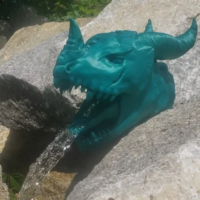 Đầu Rồng Phun Nước Trang Trí Sân Vườn (In 3D Không Cần Support)