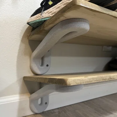 Bracket chữ L bo cong Midcentury Modern cho kệ treo & kệ giày