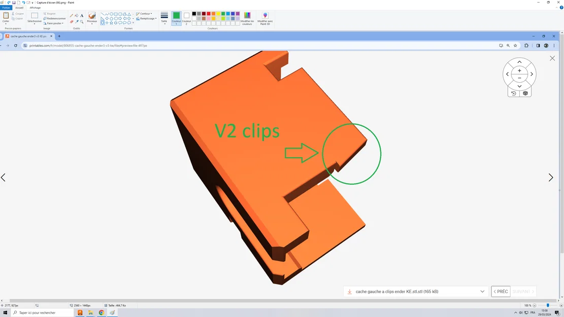Ốp che bên trái Ender3 V3 KE (cache gauche ender3 v3 KE) - Image 5