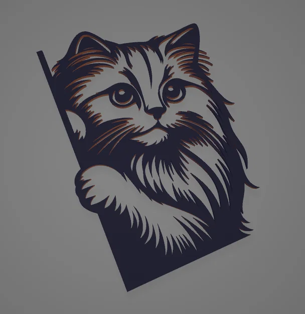 Mô hình trang trí tường hình chú mèo nghệ thuật (Cat Wall Art) in 3D - Image 1